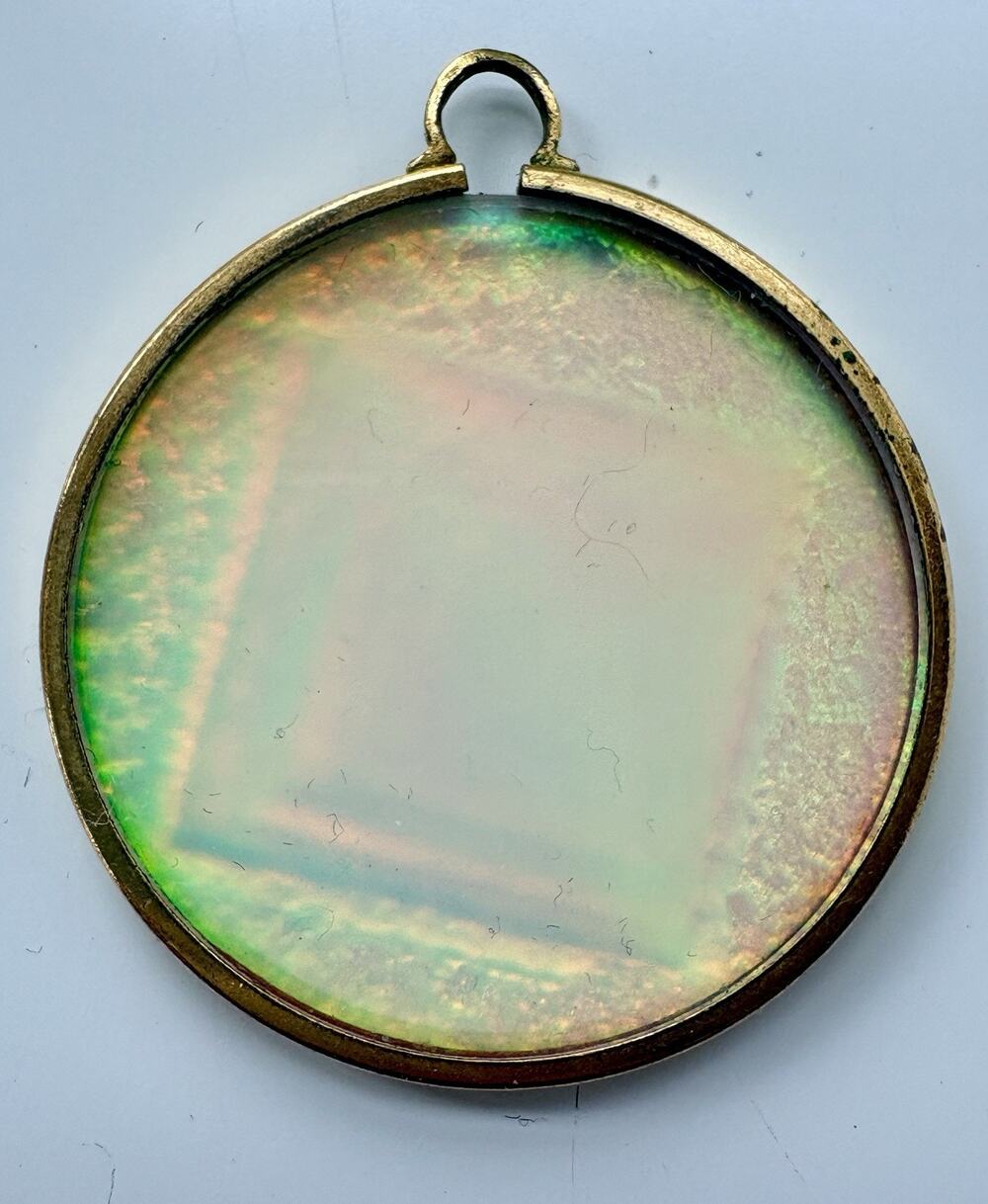 Vintage 1970-80s Dichromate Reflection Hologram Pendant 3D Pyramid 40mm